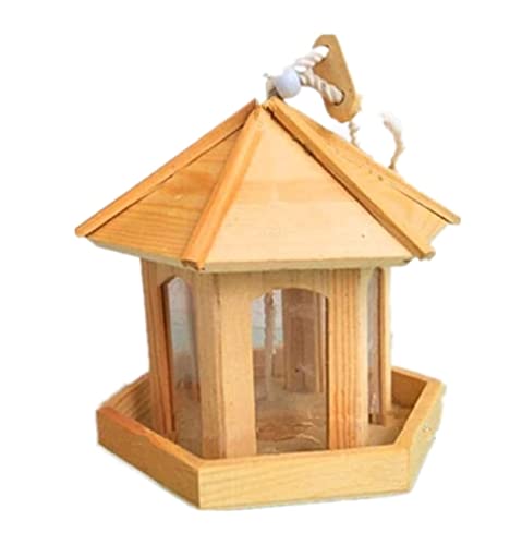 NESPIQ Vogelfutterhaus Balkon Garten Hölzerner Vogelhäuschen, Verzierter Hängender Vogelhäuschen, Vogelfütterungs-Beobachtungsplattform Futterhaus Für Vögel von NESPIQ