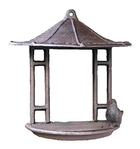 NESPIQ Vogelfutterhaus Balkon Garten Iron Tapered Dome Bird Feeder Home Garden Wall Mounted House Shape Geeignet Für Den Garten Futterhaus Für Vögel von NESPIQ