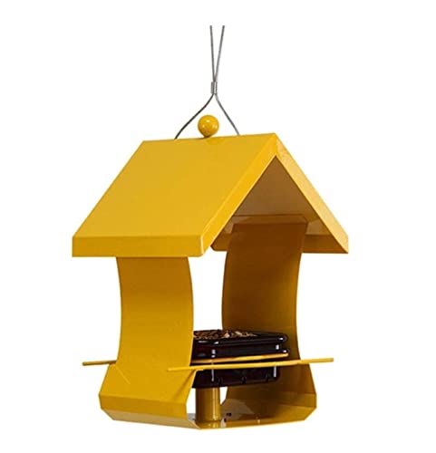 NESPIQ Vogelfutterhaus Balkon Garten Meatl Bird Feeder Langlebiger Hängender Wildvogel-Feeder Für Die Gartenfütterung Im Freien Futterhaus Für Vögel(Yellow) von NESPIQ