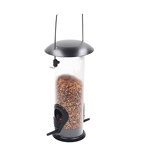 NESPIQ Vogelfutterhaus Balkon Garten Vogelfutterspender Aus Metall Für Aufhängen Von Haustierfutter Für Vogelfutter Mit Dach Und Tablett Für Den Außenbereich Futterhaus Für Vögel von NESPIQ