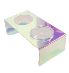 NESSICURE Erhöhter Futternapf für Hunde und Katzen, Doppelnapf mit erhöhtem Ständer, ausgestattet mit 2 abnehmbaren Glasnäpfen, moderner Futternapf aus Acrylglas (Ständer + 1 Schüssel) von NESSICURE