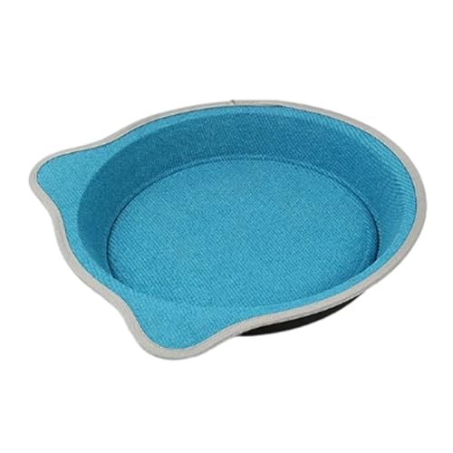 NESSICURE Kartonfreier Katzenkratzbaum, Katzenbett in Kuchentellerform, langlebige Kratzplatte und Nickerchennest (Blau) von NESSICURE