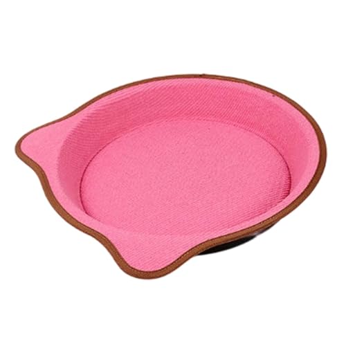 NESSICURE Kartonfreier Katzenkratzbaum, Katzenbett in Kuchentellerform, langlebige Kratzplatte und Nickerchennest (Rosa) von NESSICURE