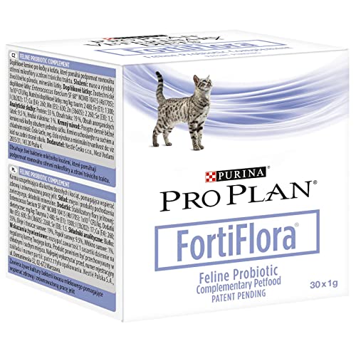 PURINA Pro Plan FortiFlora | 30 x 1 g | Ergänzungsfuttermittel für ausgewachsene Katzen und Kätzchen | Kann dabei hilfreich sein die Gesundheit des Darms zu unterstützen von Purina
