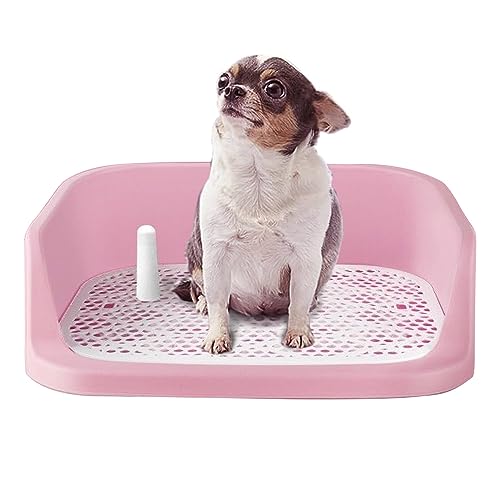 Toilette für Hunde, tragbar, mit Tablett für Haus, Welpen, Balkon, Toilette für Hunde, Teddy Chihuahua, 50 x 40 cm (Pulver) von NETHIX