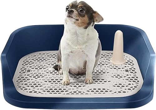 Toilette für Hunde, tragbar, mit Tablett für Haus, Welpen, Balkon, Toilette für Hunde, Teddy Chihuahua, 50 x 40 cm (blau) von NETHIX