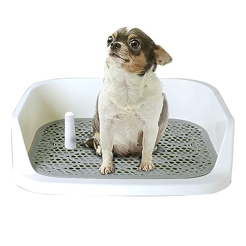 Toilette für Hunde, tragbar, mit Tablett für Haus, Welpen, Balkon, Toilette für Hunde, Teddy Chihuahua, 50 x 40 cm (weiß) von NETHIX