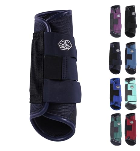 NETPROSHOP 1 Paar Eventing-Hinterbein-Gamaschen Technical Pferde Vielseitigkeitsgamaschen, Groesse:L, Farbe:Dunkelblau von NETPROSHOP