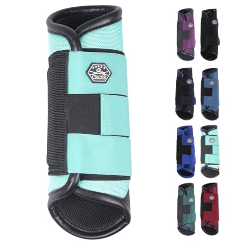 NETPROSHOP 1 Paar Eventing-Hinterbein-Gamaschen Technical Pferde Vielseitigkeitsgamaschen, Groesse:M, Farbe:Mint von NETPROSHOP