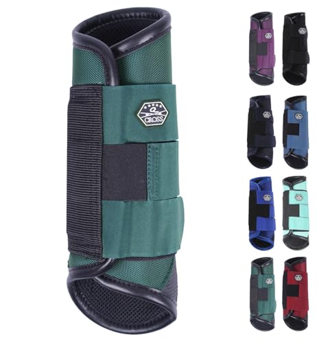 NETPROSHOP 1 Paar Eventing-Hinterbein-Gamaschen Technical Pferde Vielseitigkeitsgamaschen, Groesse:S, Farbe:Dunkelgruen von NETPROSHOP
