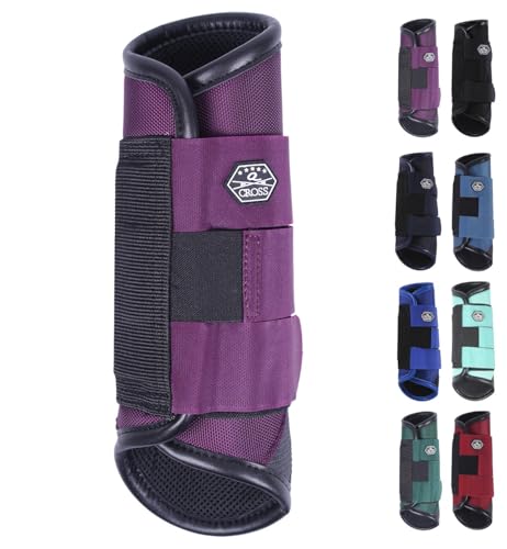 NETPROSHOP 1 Paar Eventing-Hinterbein-Gamaschen Technical Pferde Vielseitigkeitsgamaschen, Groesse:XL, Farbe:Lila von NETPROSHOP