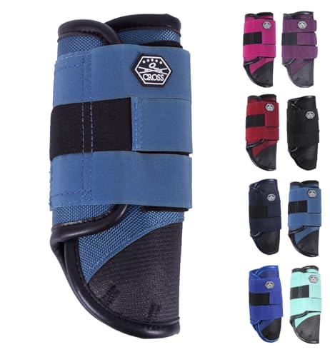 NETPROSHOP 1 Paar Eventing-Vorderbein-Gamaschen Technical Pferde Vielseitigkeitsgamaschen, Groesse:S, Farbe:Stahlblau von NETPROSHOP