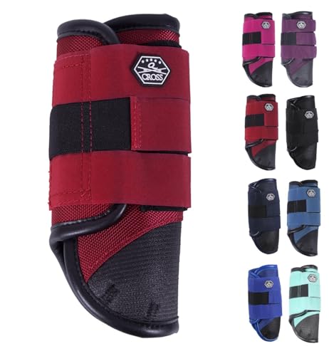 NETPROSHOP 1 Paar Eventing-Vorderbein-Gamaschen Technical Pferde Vielseitigkeitsgamaschen, Groesse:XL, Farbe:Dunkelrot von NETPROSHOP