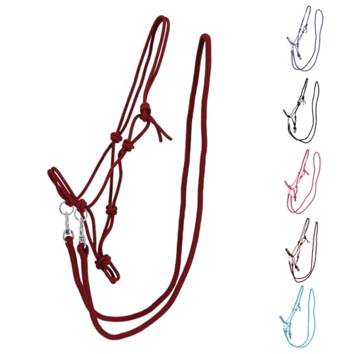 NETPROSHOP 1 Set Knotenhalfter und Seil-Zügel für gebissloses Reiten Gr. Shetty, Pony, Cob, Full, Groesse:Pony, Farbe:Bordeaux NETPROSHOP 1 Set Knotenhalfter und Seil-Zügel für gebissloses Reiten Gr. Shetty, Pony, Cob, Full, Groesse:Pony, Farbe:Bordeaux von NETPROSHOP