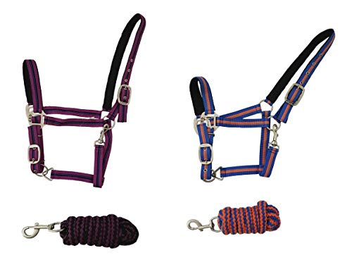 NETPROSHOP 2-Fach Verstellbares Halfter im Set mit Passendem Führstrick ca. 1,90m Pony Cob Full, Groesse:Cob, Farbe:Hellblau NETPROSHOP 2-Fach Verstellbares Halfter im Set mit Passendem Führstrick ca. 1,90m Pony Cob Full, Groesse:Cob, Farbe:Hellblau von NETPROSHOP