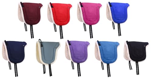NETPROSHOP Bareback Pad Velour Reiten ohne Sattel mit Weichem Kunstfell Shetty/Pony/Full/XLFull, Groesse:Shetty, Farbe:Rot von NETPROSHOP