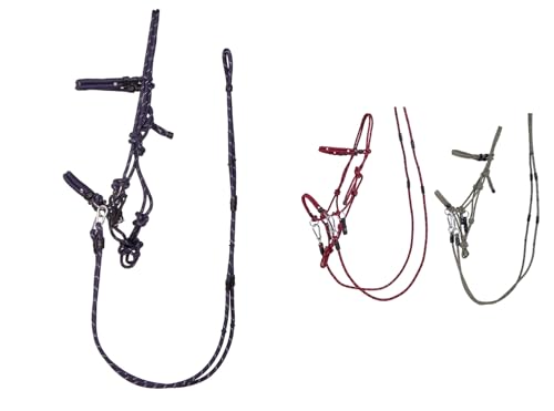 NETPROSHOP Knotenhalfter Multifunktionsset mit abnehmbaren Zügeln, als Halfter und Zaumzeug verwendbar, Gr. Shetty-XFull, Groesse:Pony, Farbe:Dunkelblau von NETPROSHOP