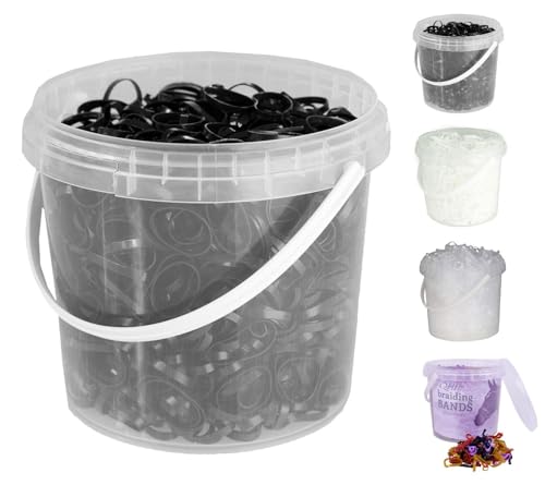 NETPROSHOP Silikon Mähnengummis Gummis ca 1800 Stück im Eimer Reißfest versch. Farben, Farbe:schwarz NETPROSHOP Silikon Mähnengummis Gummis ca 1800 Stück im Eimer Reißfest versch. Farben, Farbe:schwarz von NETPROSHOP