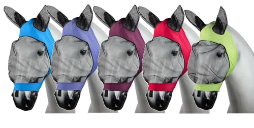 netproshop Soft Stretch Fliegenmaske aus Festem Maschengewebe mit elastischen Elasthan Ohren, Groesse:Full, Farbe:Lila netproshop Soft Stretch Fliegenmaske aus Festem Maschengewebe mit elastischen Elasthan Ohren, Groesse:Full, Farbe:Lila von NETPROSHOP