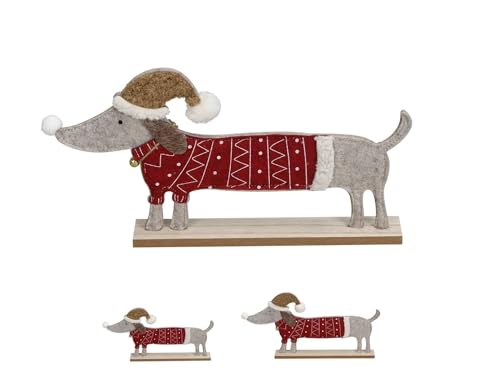 netproshop Weihnachts Hund mit Pullover und Pudelmütze Länge 33cm oder 50cm, Auswahl:33 cm von NETPROSHOP