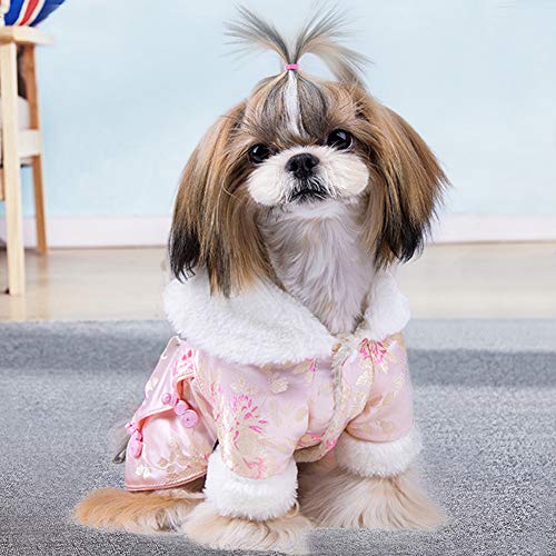 NEUFDAY Rosa Hundemantel Schöne Hundekleid Haustier Warmer Mantel Kleidung Haustierkleidung, Hundebaumwollkleidung, Hundemantel für Haustier(L) von NEUFDAY