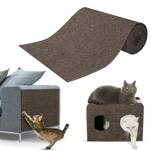 Kratzmatte Katze Selbstklebend,Kratzfestes Sofa kratzmatte Katze,Selbstklebend Kratzteppich Katze Wand,Wiederverwendbar kratzteppich Katze,DIY kratzmatte selbstklebend 30 * 100cm(braun) von NEUFOOD