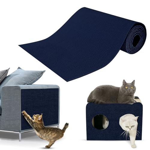 NEUFOOD Kratzmatte Katze Selbstklebend,Kratzfestes Sofa kratzmatte Katze,Selbstklebend Kratzteppich Katze Wand,Wiederverwendbar kratzteppich Katze,DIY Kratzmatte Katze 30 * 100cm(blau) von NEUFOOD