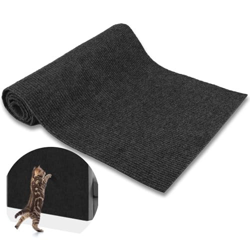 Katzenkratzmatte, 200 x 30 cm, Katzenkratzmatte mit selbstklebender zuschneidbarer DIY-Katzen-Wandkratzer, Kratzmatte für Katzen, Anti-Kratz-Möbel, Sofaschoner von Haustieren (schwarz) von NEUSID
