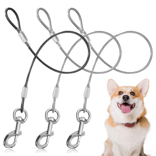 Kaufeste Hundeleine, strapazierfähig, lange Leine, Metall, verheddert sich nicht, funktioniert mit jedem Leinen-Halsband-Geschirr, 3 Stück Kaufeste Hundeleine, strapazierfähig, lange Leine, Metall, verheddert sich nicht, funktioniert mit jedem Leinen-Halsband-Geschirr, 3 Stück von NEUSID