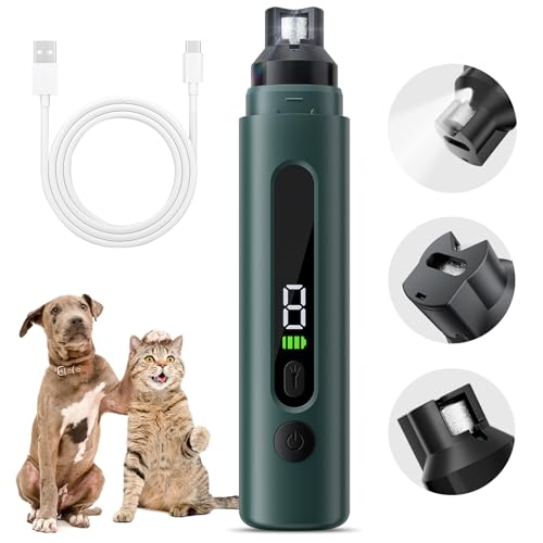 NEUTYPECHIC Krallenschleifer für Hunde, Krallenschere für Hunde mit 5 Gang Einstellung, LED Licht und LCD Bildschirmanzeige, Typ C Hunde Krallenschneider für Große, Mittelgroße und Kleine Hunde von NEUTYPECHIC