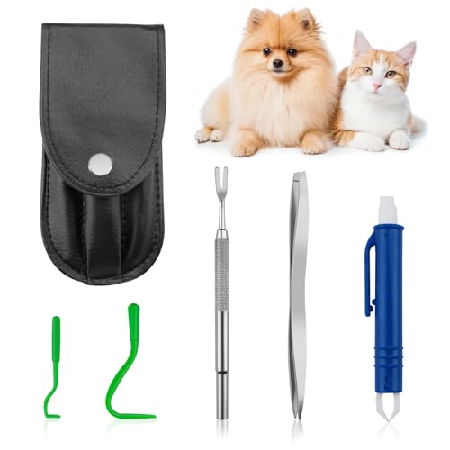NEUTYPECHIC Zeckenzange 5er Set Etui, Zeckenzange Mensch Enthalten 2 Zeckenhaken, 1 Gefederte Zeckenzange, 1 Doppelendige Pinzette, 1 Zeckenpinzette, Zeckenzange für Hunde, Haustiere, Katze NEUTYPECHIC Zeckenzange 5er Set Etui, Zeckenzange Mensch Enthalten 2 Zeckenhaken, 1 Gefederte Zeckenzange, 1 Doppelendige Pinzette, 1 Zeckenpinzette, Zeckenzange für Hunde, Haustiere, Katze von NEUTYPECHIC
