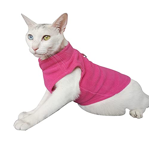 NEVRTP Hundepullover, weiches und warmes Hemd für Hunde, Wintermantel, Katzenpullover, geeignet für kleine Hunde und Katzen (Rosenrot, L) von NEVRTP