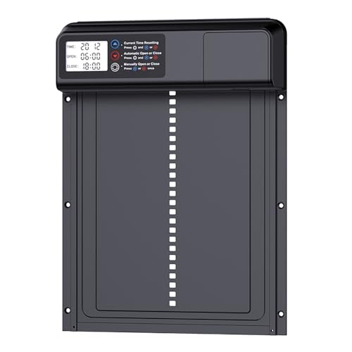 NEWFUN Automatische Hühnerklappe, Aluminiumlegierung, Automatischer Hühnerstall mit Wasserdichtem Großdisplay, Zeitgesteuert, Intelligenter Einklemmschutz, Geeignet für die Sichere Hühnerhaltung NEWFUN Automatische Hühnerklappe, Aluminiumlegierung, Automatischer Hühnerstall mit Wasserdichtem Großdisplay, Zeitgesteuert, Intelligenter Einklemmschutz, Geeignet für die Sichere Hühnerhaltung von NEWFUN