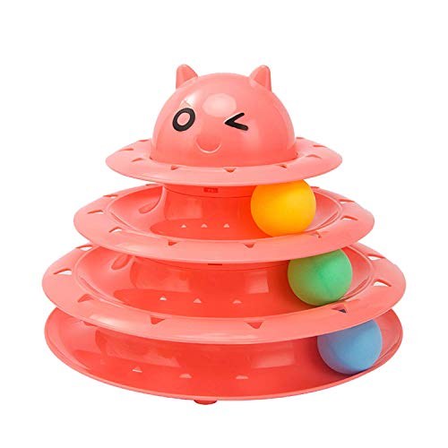 NEWSIHUI Katzen-Turm, interaktives Spielzeug für Katzen, 3 Ebenen, Turm, Spielball von NEWSIHUI