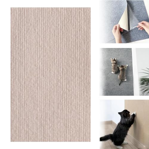 Cat Scratching Mat, Climbing Cat Scratcher, Cat Wall Scratcher - Trimmable Wall Mounted Cat Scratcher Climber Mat, Cat Scratch Furniture Protector for Couch, Wall, Bed (Beige,16 * 39in) von NEZIH