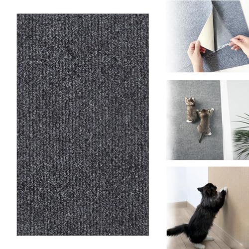 Cat Scratching Mat, Climbing Cat Scratcher, Cat Wall Scratcher - Trimmable Wall Mounted Cat Scratcher Climber Mat, Cat Scratch Furniture Protector for Couch, Wall, Bed (Dark Gray,24 * 39in) von NEZIH