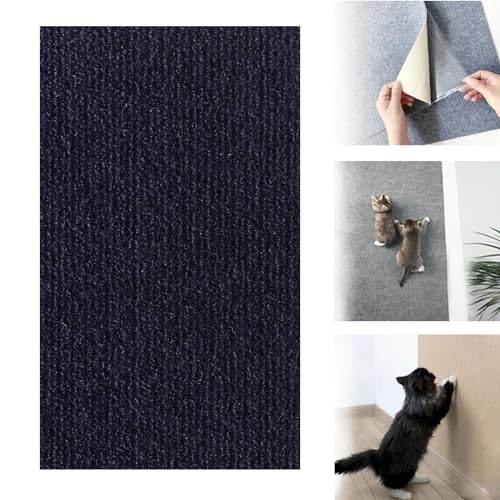 Cat Scratching Mat, Climbing Cat Scratcher, Cat Wall Scratcher - Trimmable Wall Mounted Cat Scratcher Climber Mat, Cat Scratch Furniture Protector for Couch, Wall, Bed (Navy Blue,16 * 39in) von NEZIH