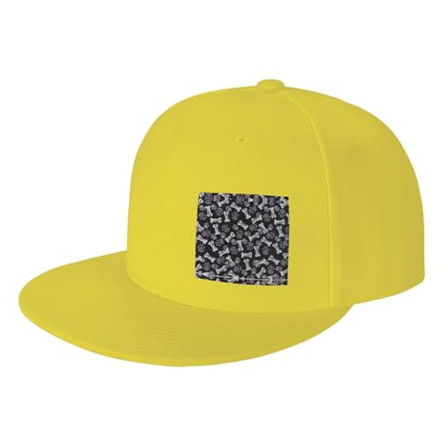 NEZIH Baseballkappe für Hunde und Welpen, Pfotenabdruck, Jahreszeiten, Sport, Hip-Hop-Stil, verstellbare Kopfbedeckung, gelb, Einheitsgröße von NEZIH