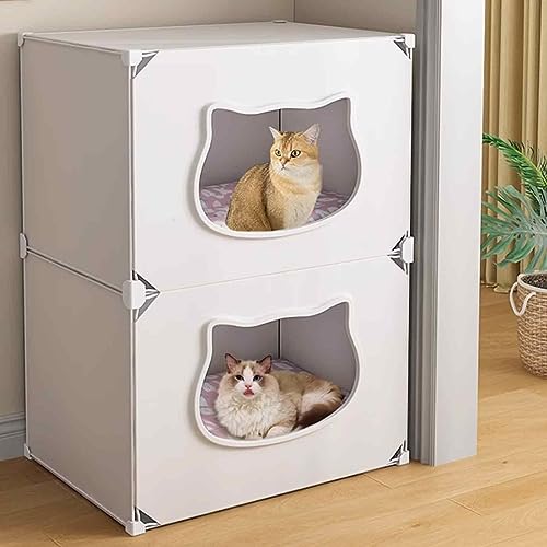 NEZIH Cat House Indoor Für 2 Katzen, Kätzchenstift, Aps-Material, Universell Für Alle Jahreszeiten, Halbschlosses Katzenhaus, Faltbar, Abnehmbar Und Waschbar/47 * 37 * 73Cm NEZIH Cat House Indoor Für 2 Katzen, Kätzchenstift, Aps-Material, Universell Für Alle Jahreszeiten, Halbschlosses Katzenhaus, Faltbar, Abnehmbar Und Waschbar/47 * 37 * 73Cm von NEZIH