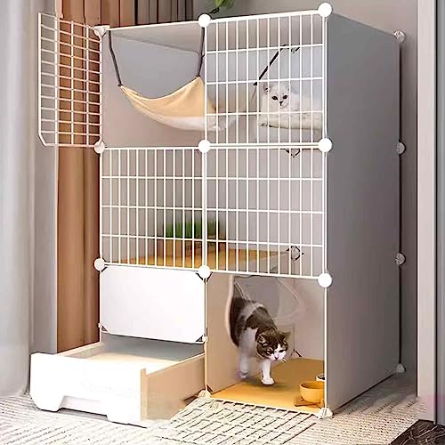 NEZIH Cat-Playpens, Pet-Playpen, Kitten-Playpen, Doppelschicht Gewichtete Plattform, Leicht Zu Montieren Die Cattery/a/75 * 49 * 109Cm von NEZIH