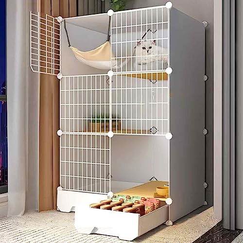 NEZIH Cat-Playpens, Pet-Playpen, Kitten-Playpen, Doppelschicht Gewichtete Plattform, Leicht Zu Montieren Die Cattery/a/75 * 49 * 127Cm von NEZIH