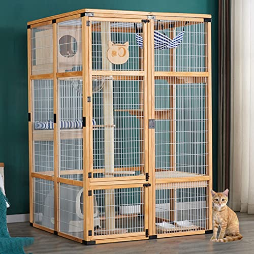 NEZIH Holzkatze Im Freien/Innenraum Wasserdicht, Großer Freier Raum, Deluxe -Katzenkäfig, Suite/120 * 126 * 190Cm NEZIH Holzkatze Im Freien/Innenraum Wasserdicht, Großer Freier Raum, Deluxe -Katzenkäfig, Suite/120 * 126 * 190Cm von NEZIH