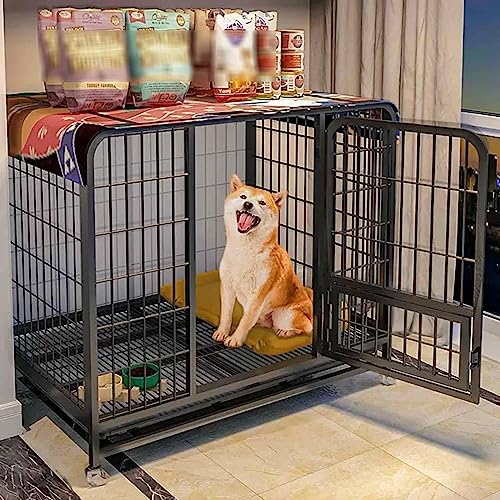 NEZIH Hundekiste, Haustierkäfige, Mit Poop-Tablett, Metall-Fett-Röhrchen-Welpenkisten, Verstärkter Anti-Jailbreak NEZIH Hundekiste, Haustierkäfige, Mit Poop-Tablett, Metall-Fett-Röhrchen-Welpenkisten, Verstärkter Anti-Jailbreak von NEZIH