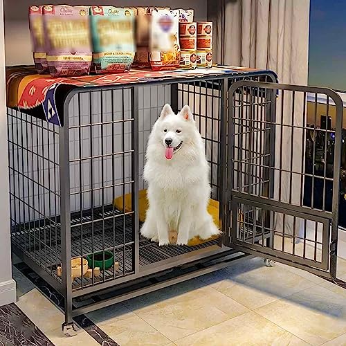 NEZIH Hundekiste, Haustierkäfige Mit Poop-Tablett, Metall-Fett-Röhrchen-Welpenkisten, Verstärkter Anti-Jailbreak NEZIH Hundekiste, Haustierkäfige Mit Poop-Tablett, Metall-Fett-Röhrchen-Welpenkisten, Verstärkter Anti-Jailbreak von NEZIH