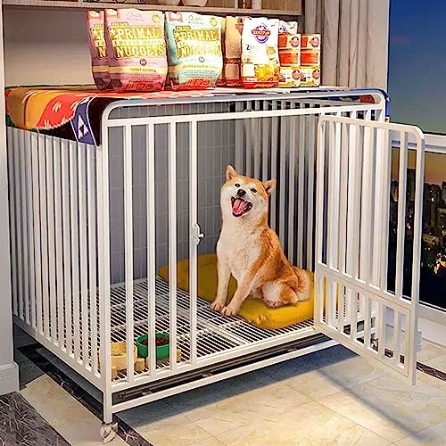 NEZIH Hundekiste, Haustierkäfige Mit Poop-Tablett, Metallkisten Mit Metallkisten, Verstärkter Anti-Jailbreak NEZIH Hundekiste, Haustierkäfige Mit Poop-Tablett, Metallkisten Mit Metallkisten, Verstärkter Anti-Jailbreak von NEZIH