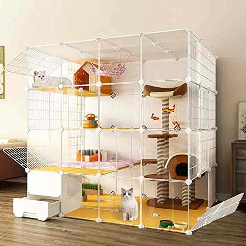 NEZIH Kätzchengehäuse, PVC Transparent Design Cat Playpen, Der Boden Ist Verstärkt Und Tragend Und Leicht Zu Reinigen Cat Villa/B/147 * 111 * 147Cm von NEZIH