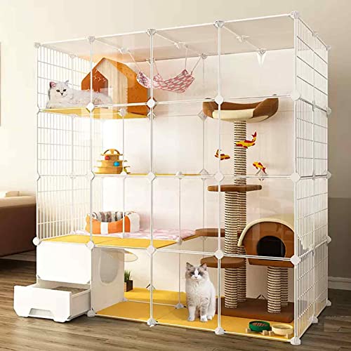 NEZIH Kätzchengehäuse, PVC Transparent Design Cat Playpen, Der Boden Ist Verstärkt Und Tragend Und Leicht Zu Reinigen Cat Villa/B/147 * 75 * 147Cm von NEZIH