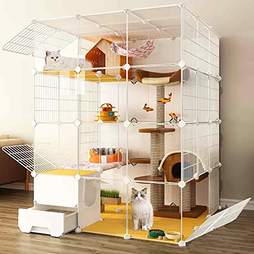 NEZIH Kätzchengehäuse, PVC Transparent Design Cat Playpen, Der Boden Ist Verstärkt Und Tragend Und Leicht Zu Reinigen Cat Villa/a/111 * 111 * 147Cm von NEZIH