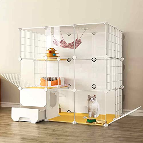 NEZIH Kätzchengehäuse, PVC Transparent Design Cat Playpen, Der Boden Ist Verstärkt Und Tragend Und Leicht Zu Reinigen Cat Villa/a/111 * 75 * 111Cm von NEZIH