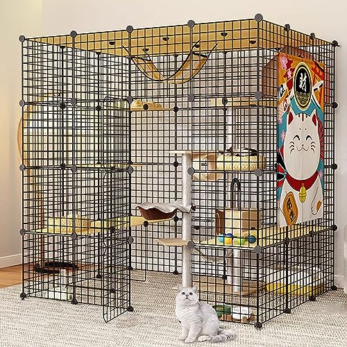 NEZIH Kätzchenstift Mit Dach, Katzenkäfige Innenräume Großer Haustierkiste Abnehmbar, Nicht Überfüllte Katzenkiste, Super Tragende, Dickere Stahlrahmenzatterie/Black/147 * 111 * 146Cm NEZIH Kätzchenstift Mit Dach, Katzenkäfige Innenräume Großer Haustierkiste Abnehmbar, Nicht Überfüllte Katzenkiste, Super Tragende, Dickere Stahlrahmenzatterie/Black/147 * 111 * 146Cm von NEZIH